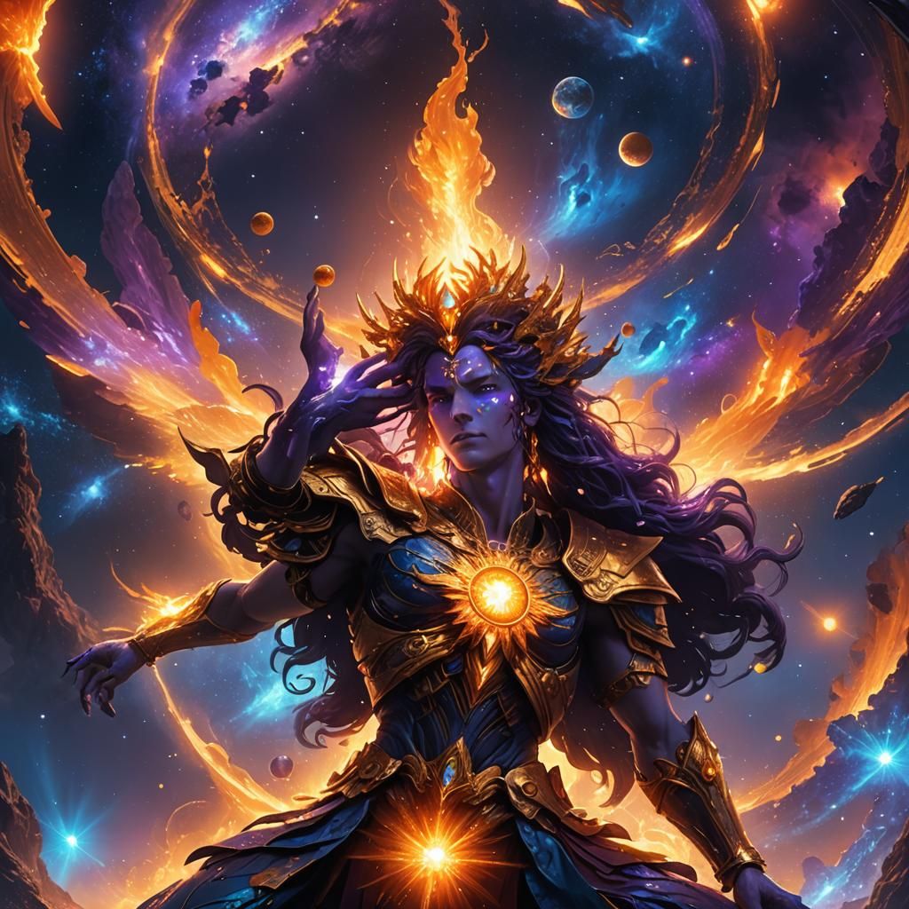 Divine God Concept Art in Futuristic Fantasy Style