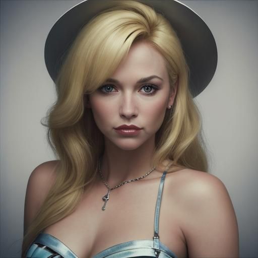 A blonde pinup girl lingers