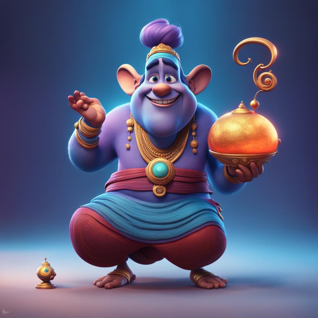 Genie Character Concept Art in 3D