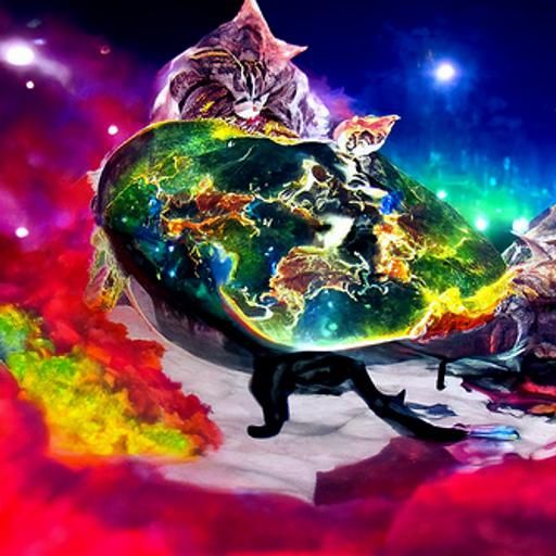 Cats Conquer the World: a Holographic Astral Illustration