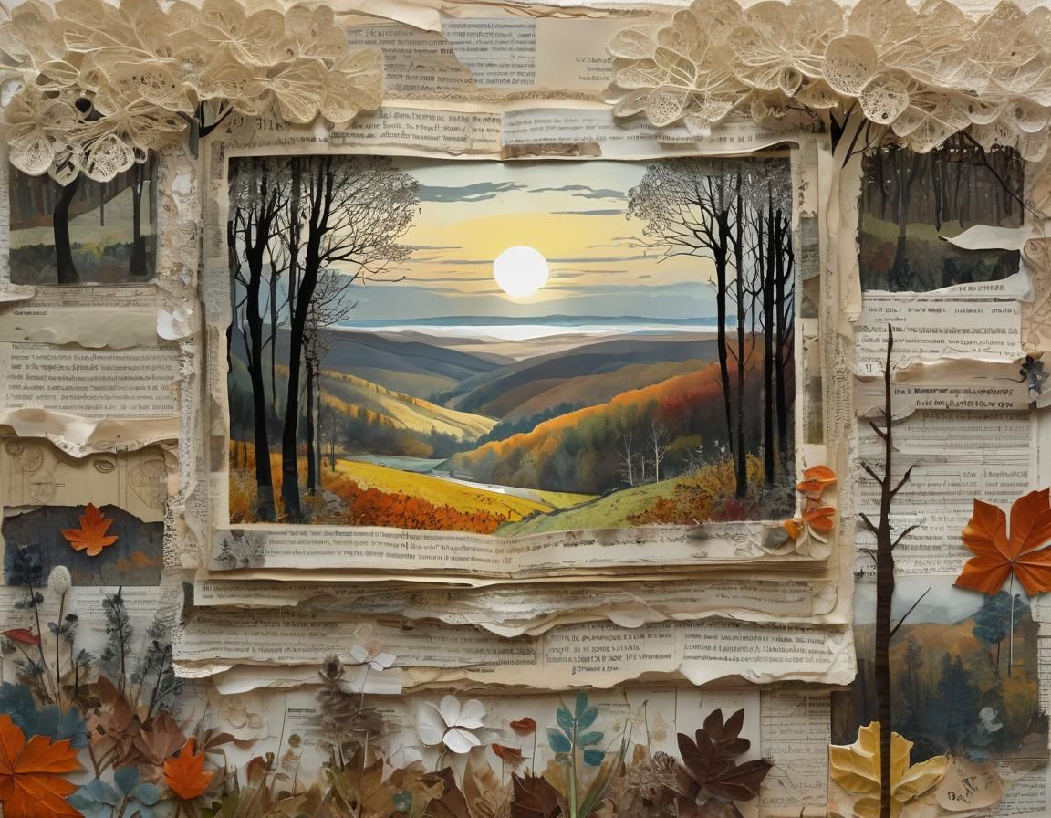 Autumn Landscape After Rain in Evening Light