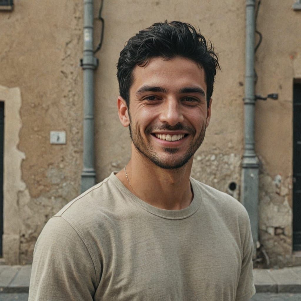 Italian Film Star in Moody Cinematic Style