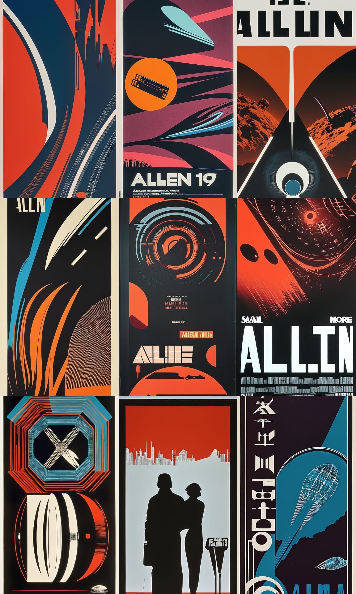 Movie poster for the 1979 movie "alien" designed by Saul bass