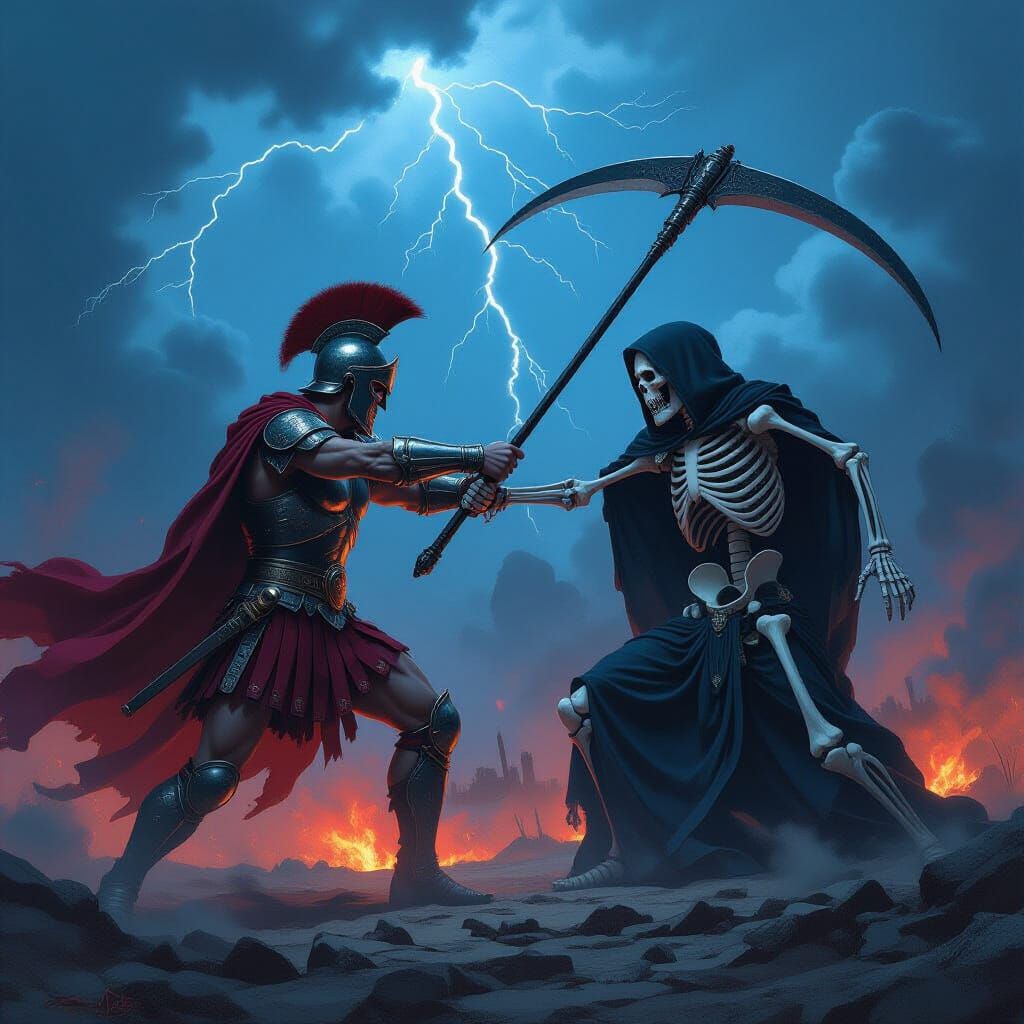 Julius Caesar's Epic Duel Against Death on Battlefield