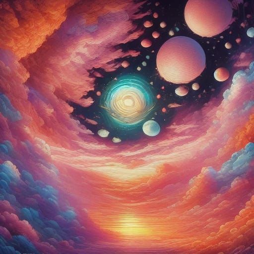 Vast Field of Glowing Wildflowers in Pastel Colors