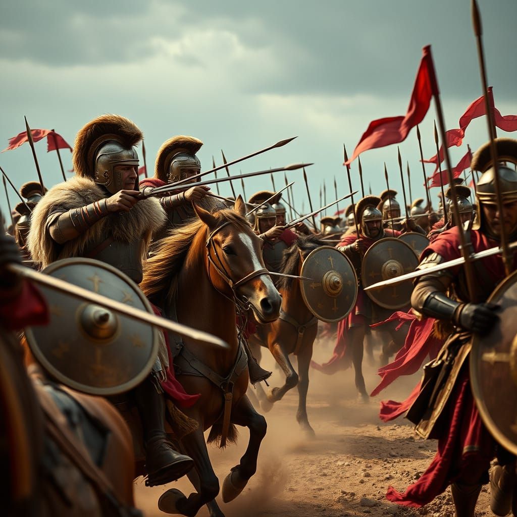 Ultrarrealistic Hun vs Roman Battle: Cinematic & Dramatic