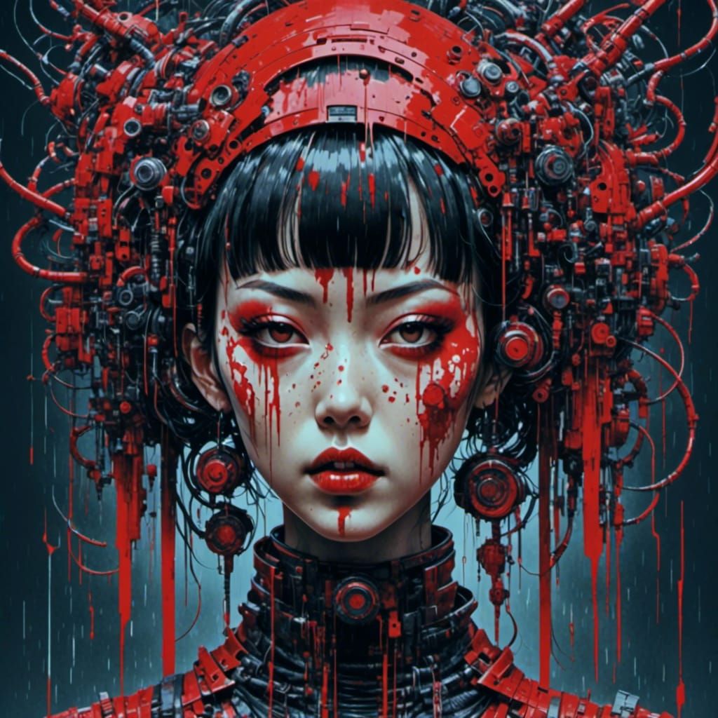 Vibrant Glitch Art in Neon Cyberpunk Style