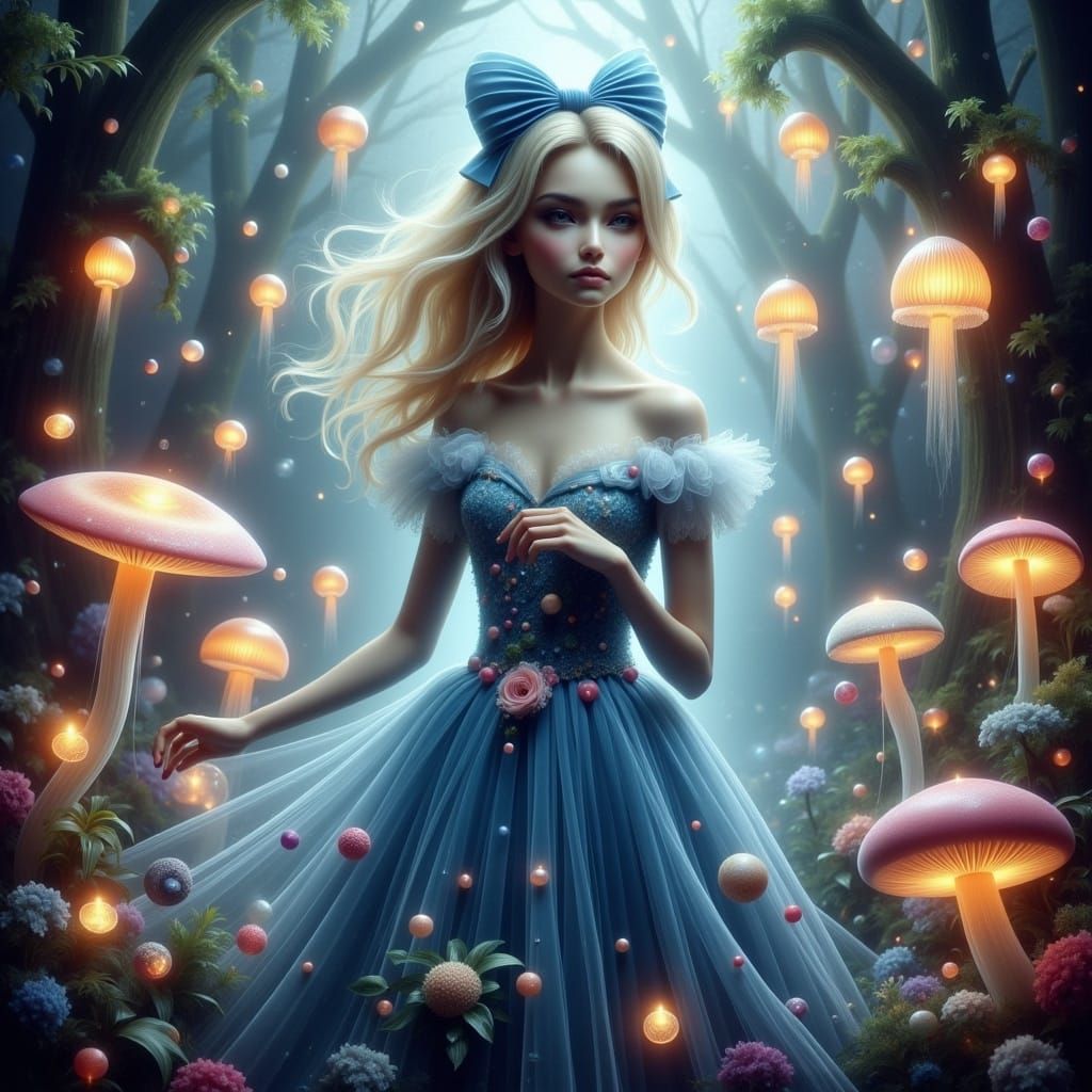 Alice in Wonderland: Dreamy Enchanted Forest Portrait
