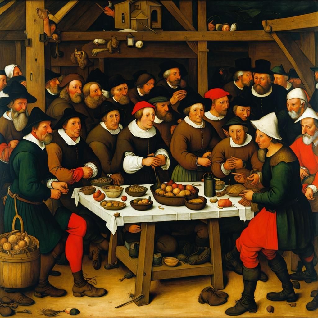 Peasant Wedding: Manierism Inspired Art
