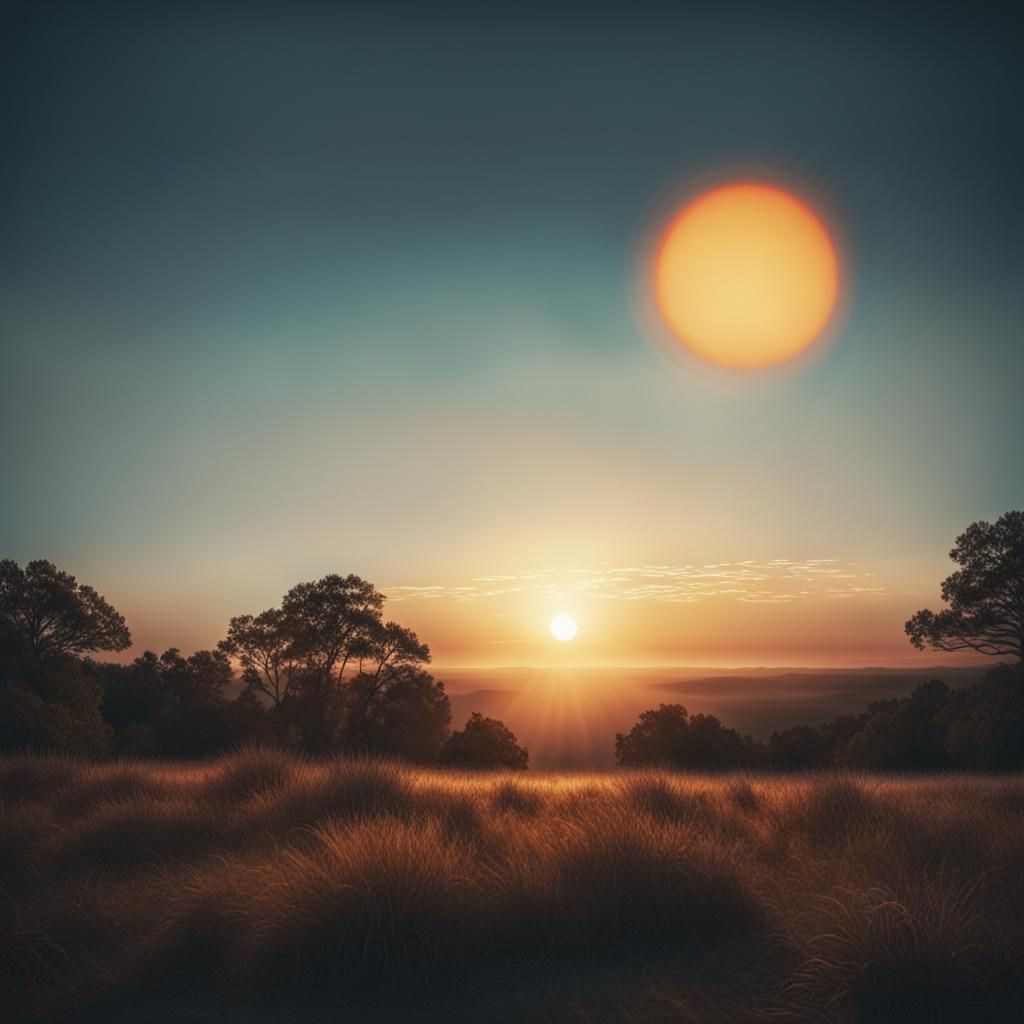 Dawn with Three Suns: Realistic Cinematic Still