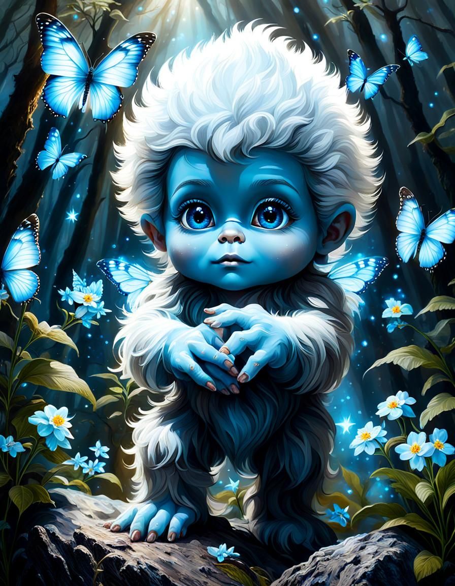 Ethereal Bigfoot Baby Creature Making Magic