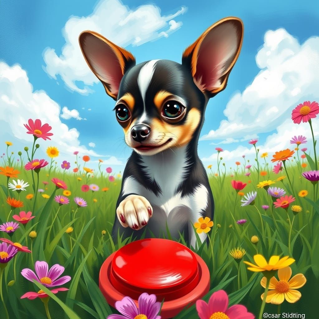 Adoring Chihuahua Contemplates Whimsical Adventure