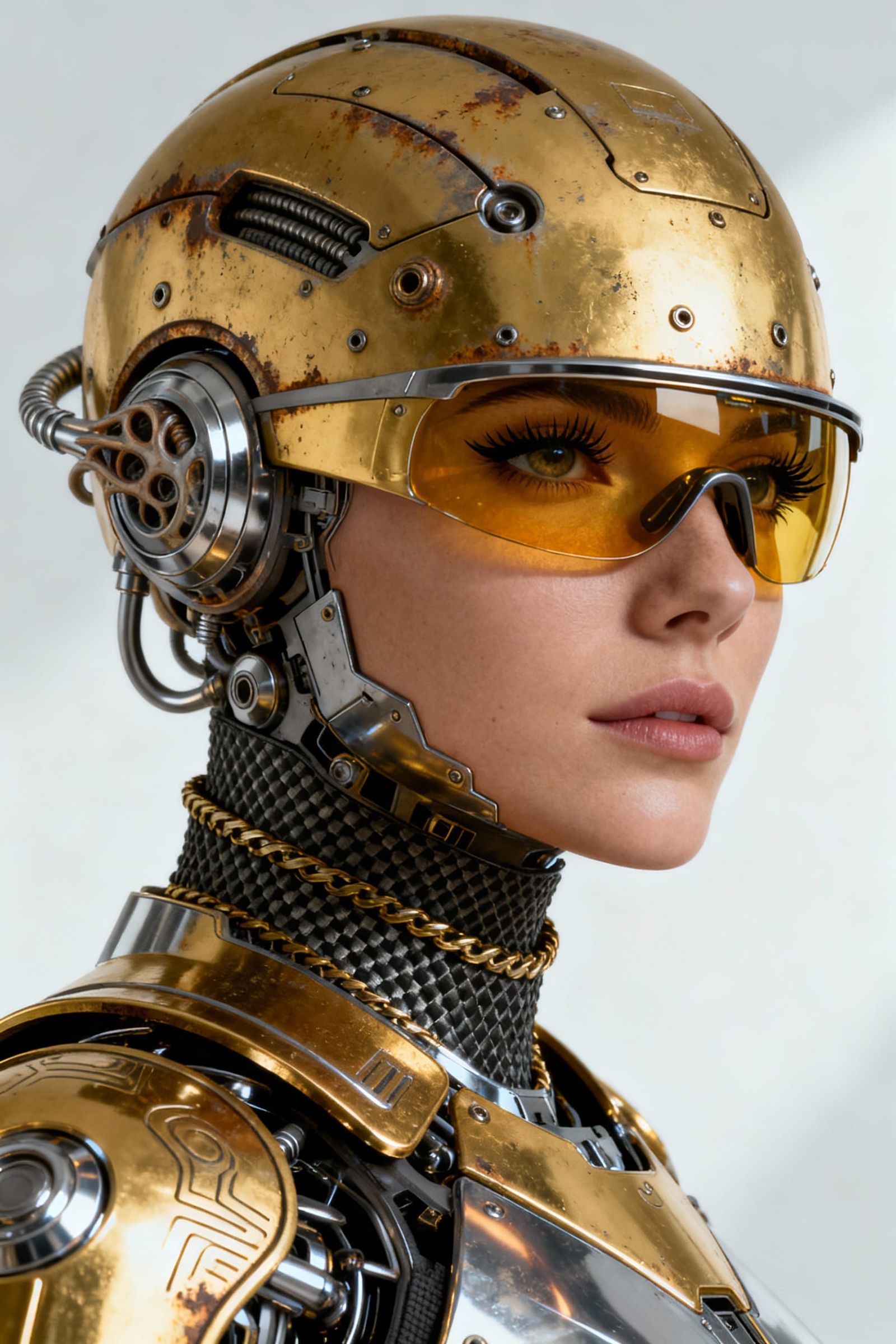 Futuristic Cyborg Portrait in Photorealistic CGI