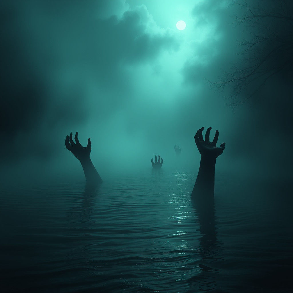 Ethereal River of Shadows in Dark Fantasy Style