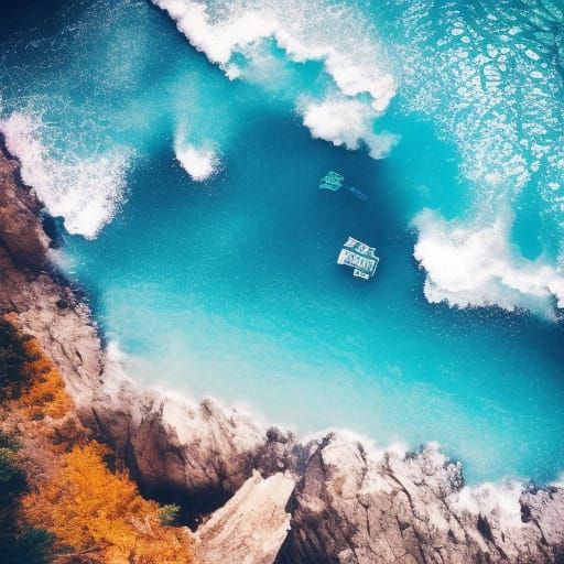 Magical Pirate Ship on Glowing Sea