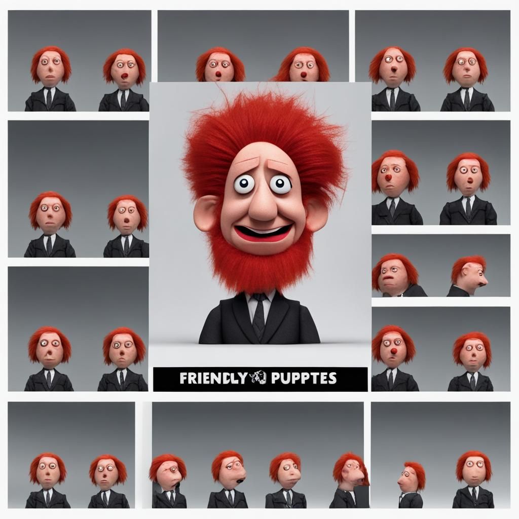 Worried Red-Haired Puppet on Trial