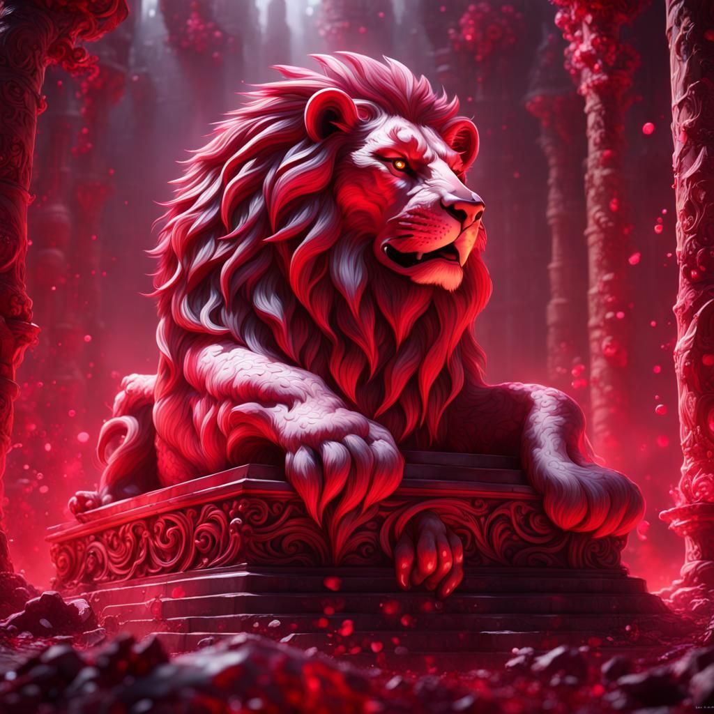Ruby Lion: Detailed Fantasy Concept Art