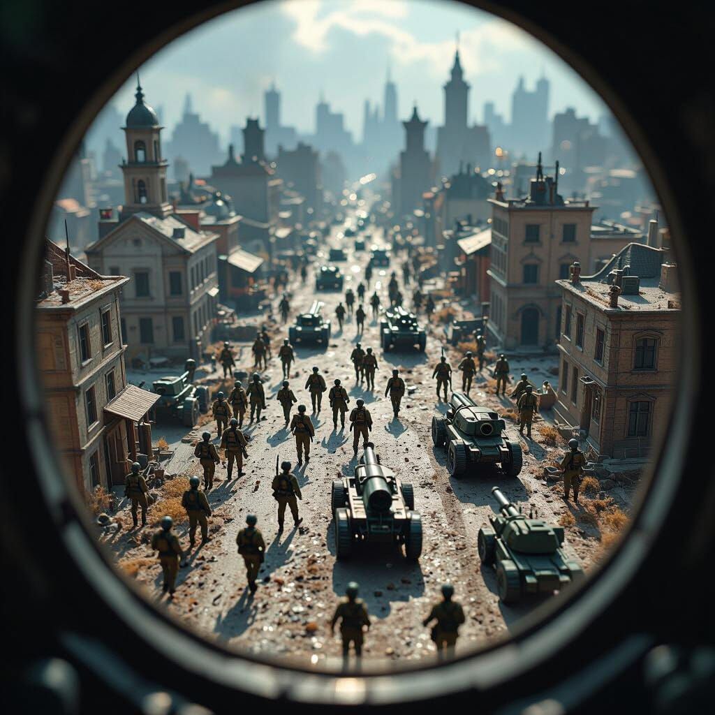 Toy Soldiers Wage War in Dystopian City