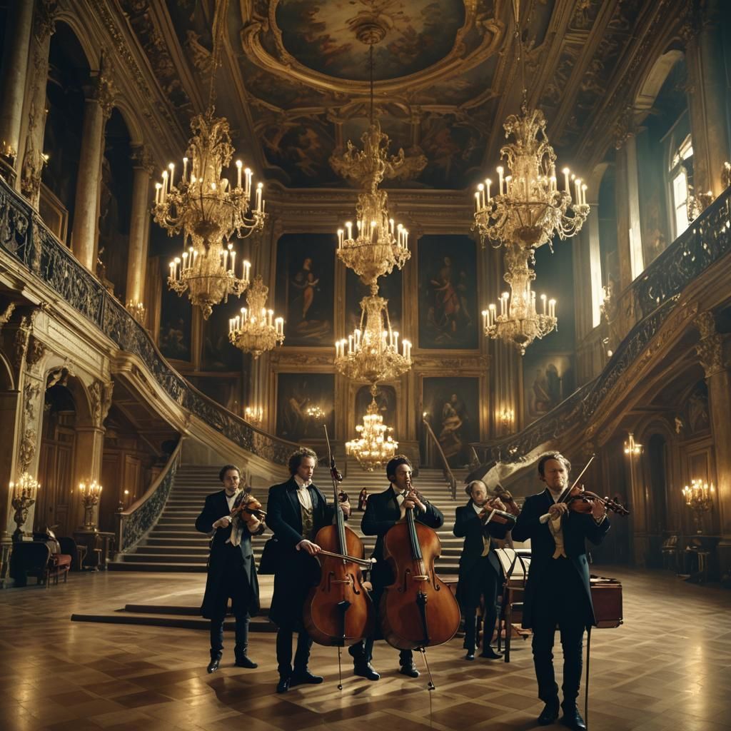 Baroque String Quartet in Ornate Hall