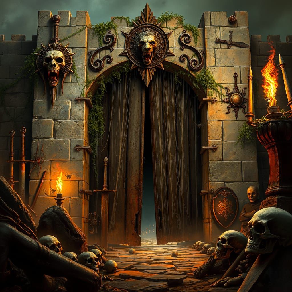 Colossal Ancient Gate in Abandoned Dungeon