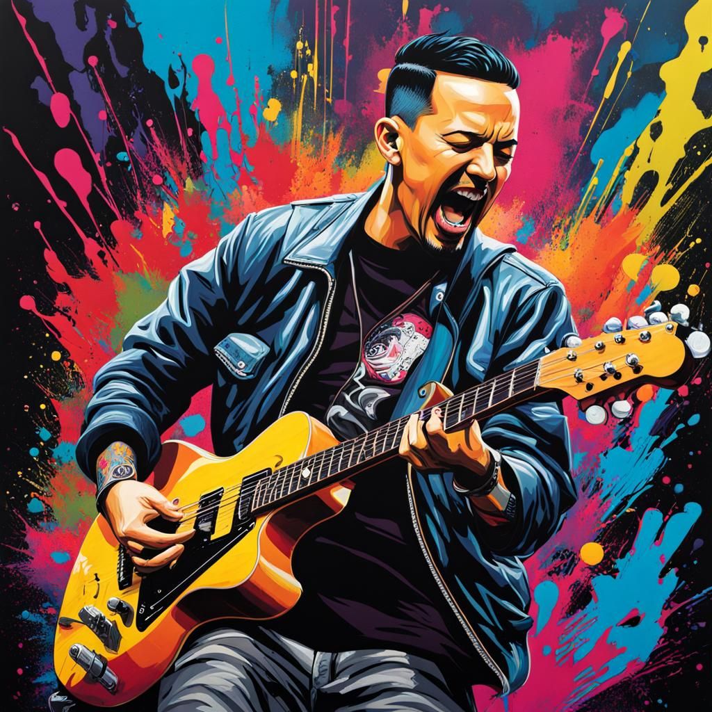 Musicians Performing in Graffiti Splash Art Style