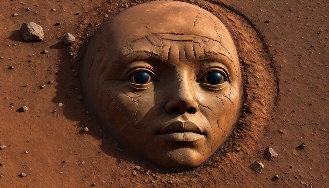 The "Face" on Mars located in the Cydonia Mensae region