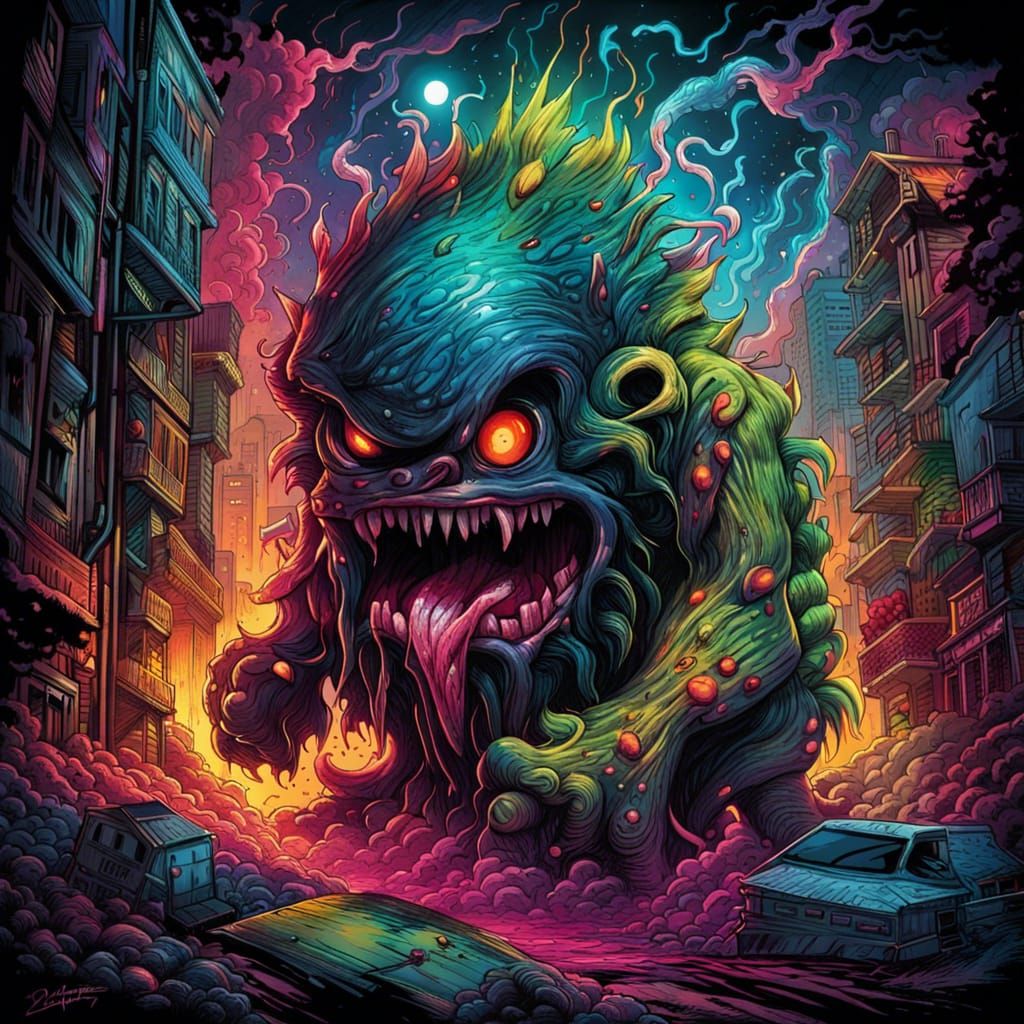 Monster Graffiti Art Inspired by Comic Books