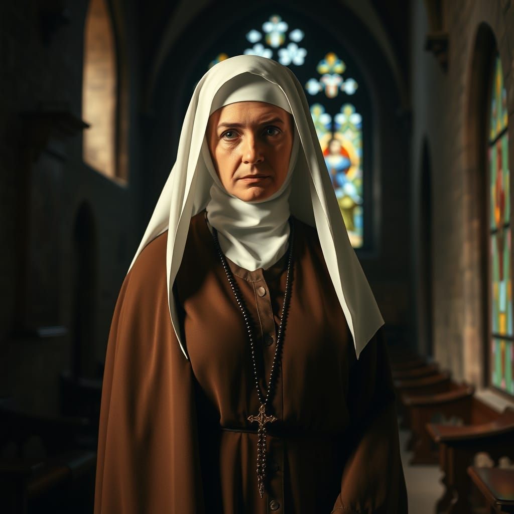 Clare Nun in Ancient Church, Renaissance Style