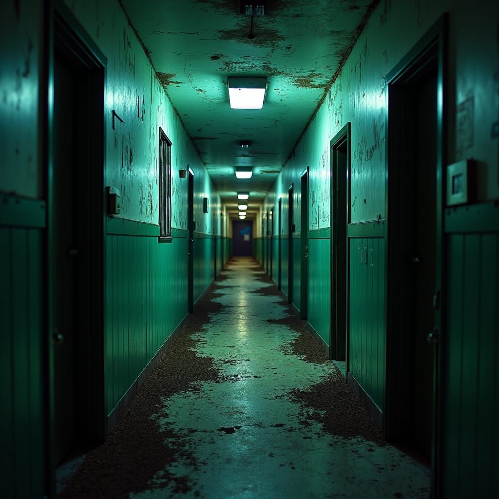 Haunted Asylum: Abandoned Interior Scene