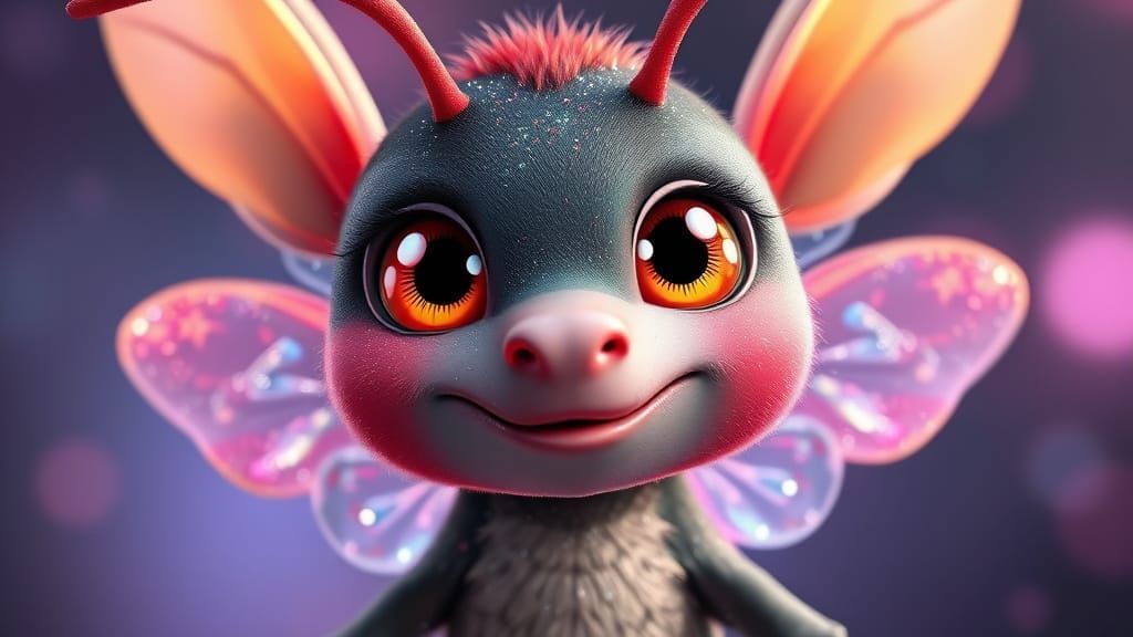 Vibrant CGI Anteater Sprite in Whimsical Art Style