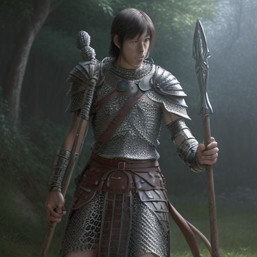 Anime Cleric in Chainmail, Studio Ghibli Style