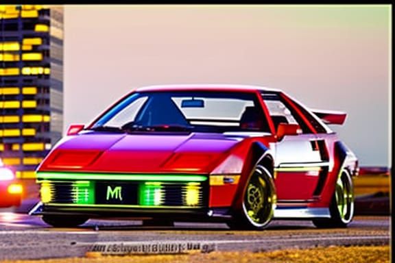 Cyberpunk MR2 Races Through Neon Cityscape