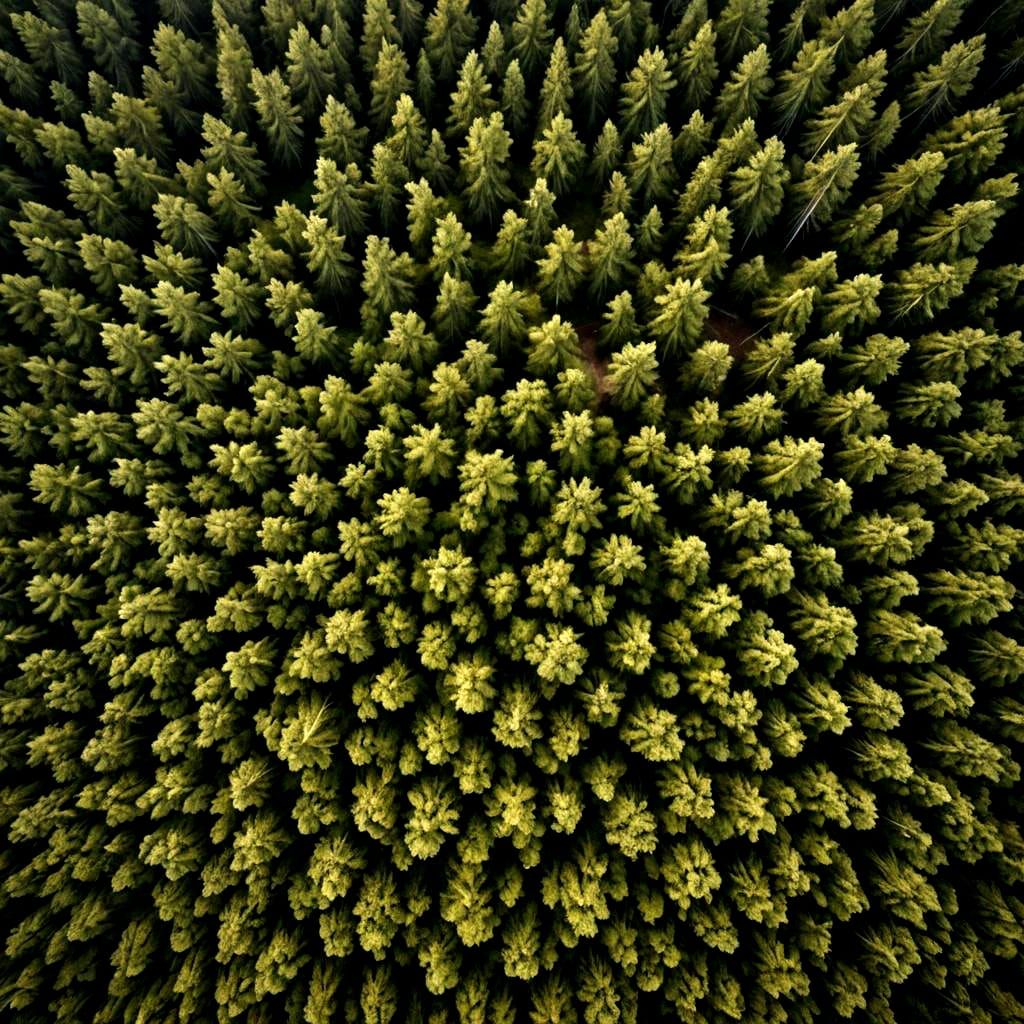 Cinematic Aerial View of Storm Over Forest