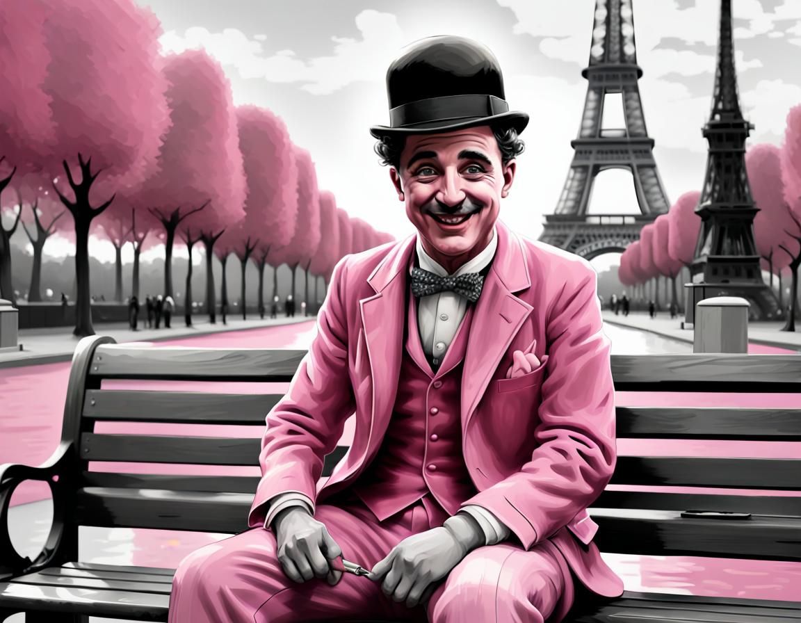 Charlie Chaplin (black and pink challange / 2. place)