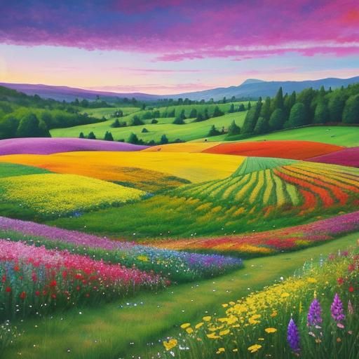 Dreamland: Beautiful Flower Meadow Landscape