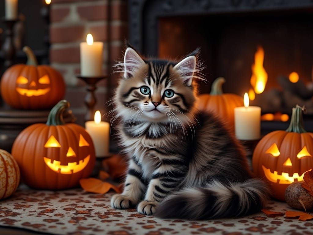 <lora:Minoucheries:1.0> cute kitten with a big fluffy tail i...