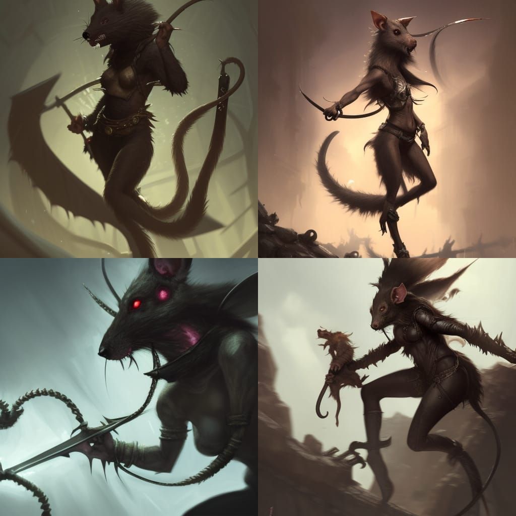 Rat Assassin in Dark Fantasy Style