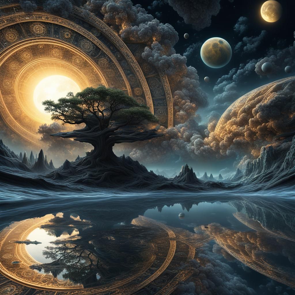 Fractal Time Loop with Lunar Reflections