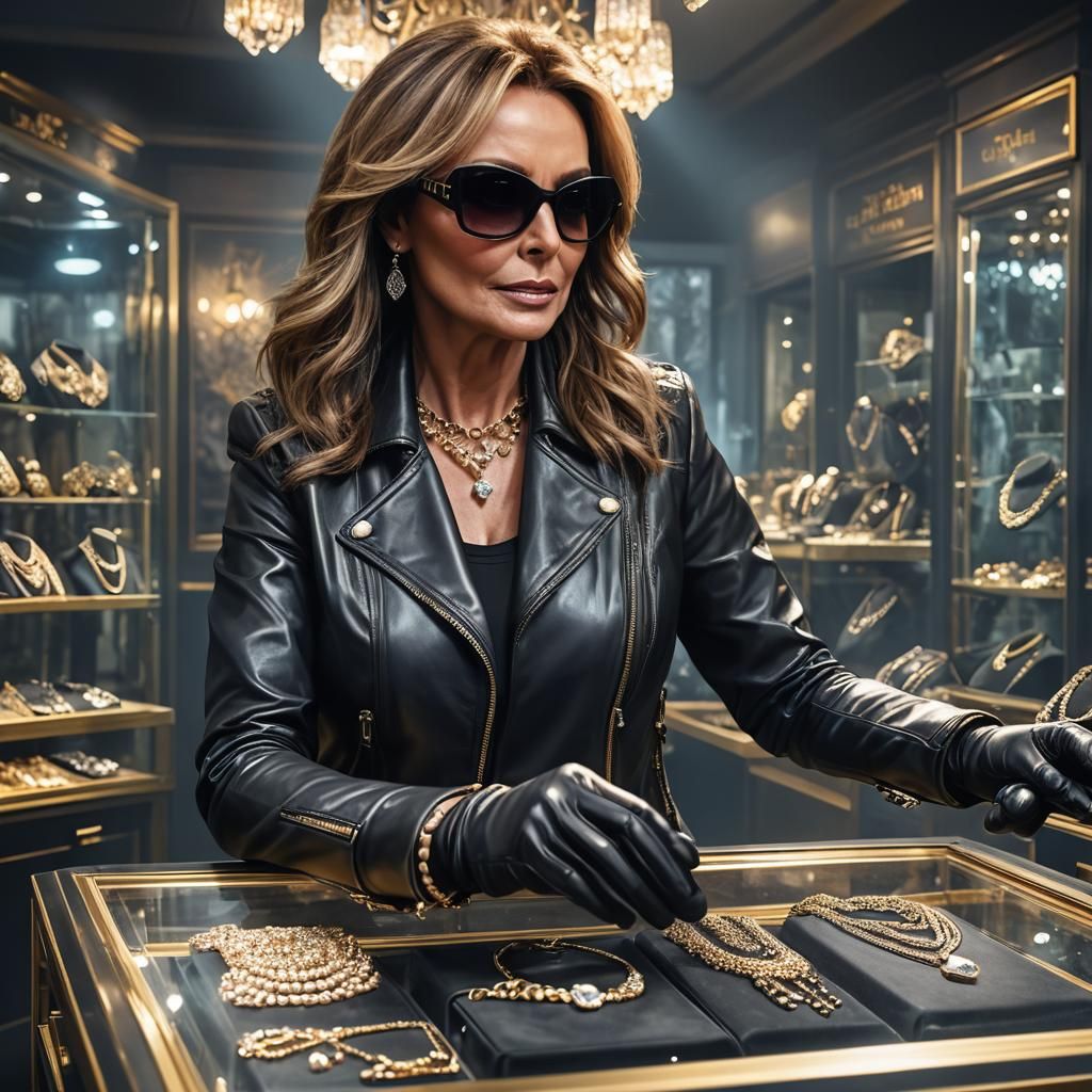 Woman Stealing Jewelry: Detailed Matte Painting