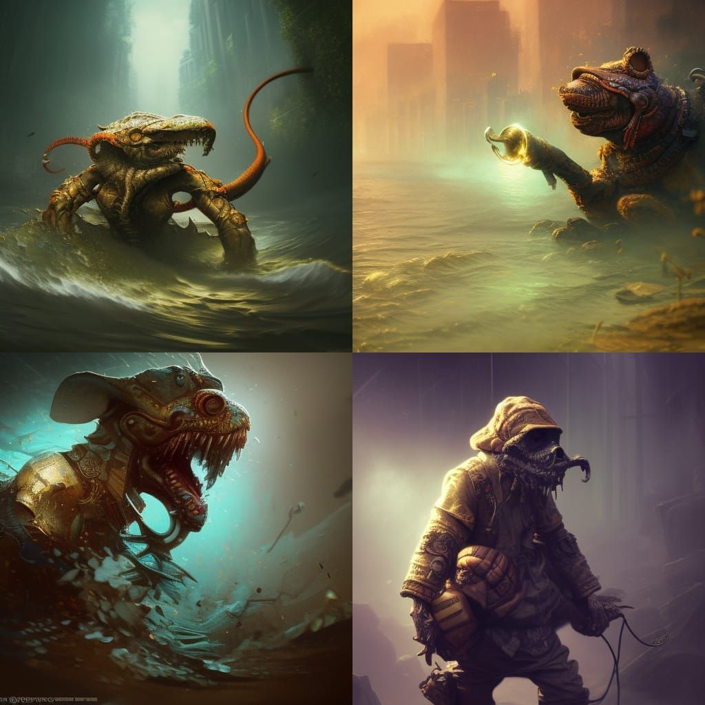 Anthropomorphic Turtle with Bandana in Splash Art Style