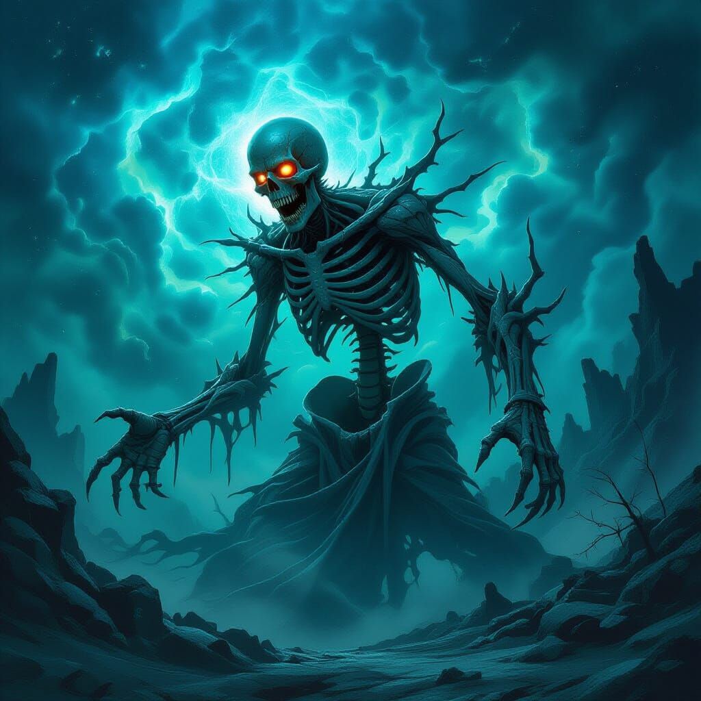 Cosmic Decay Entity: Marrowgrim in Dark Fantasy Art