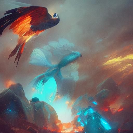 Bird in Storm: Hyperdetailed Concept Art