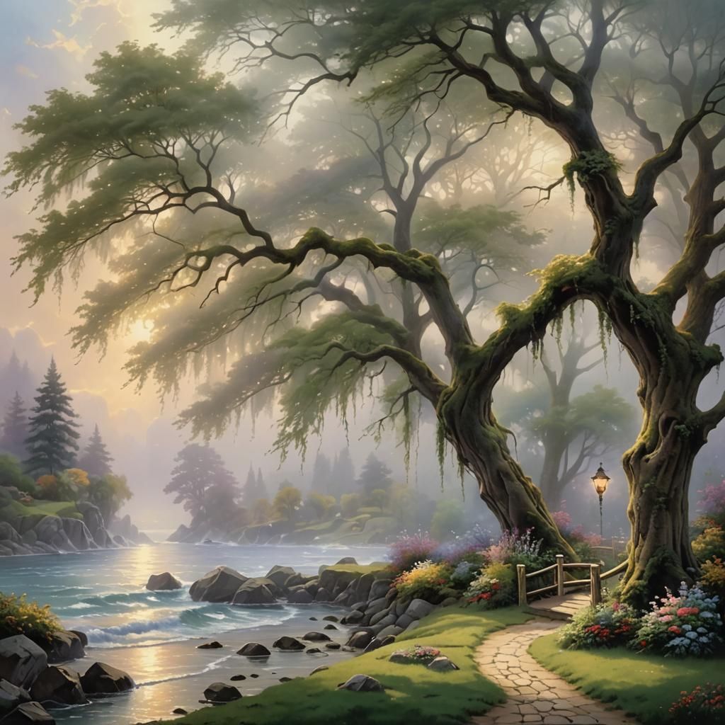 Ethereal Morning Fog on the Shore