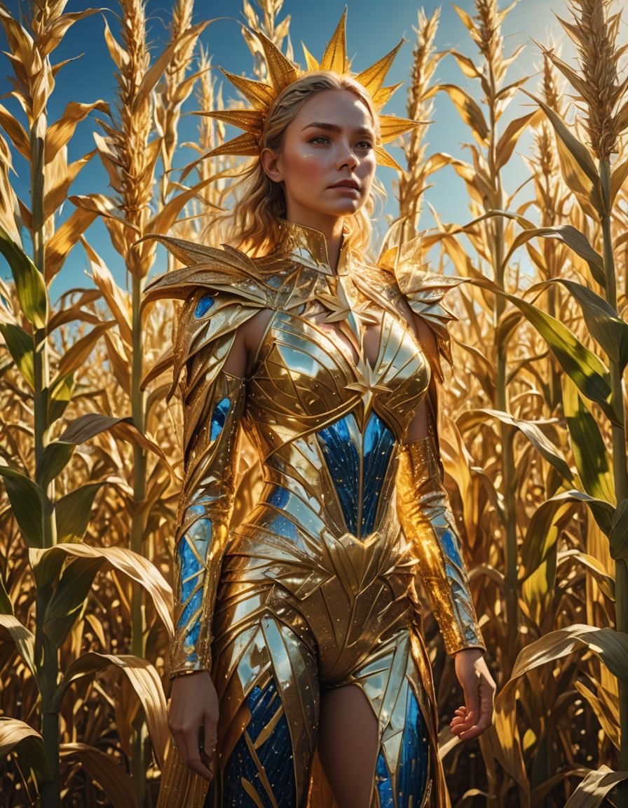 Corn Star in Field, Digital Art by Ash Thorp