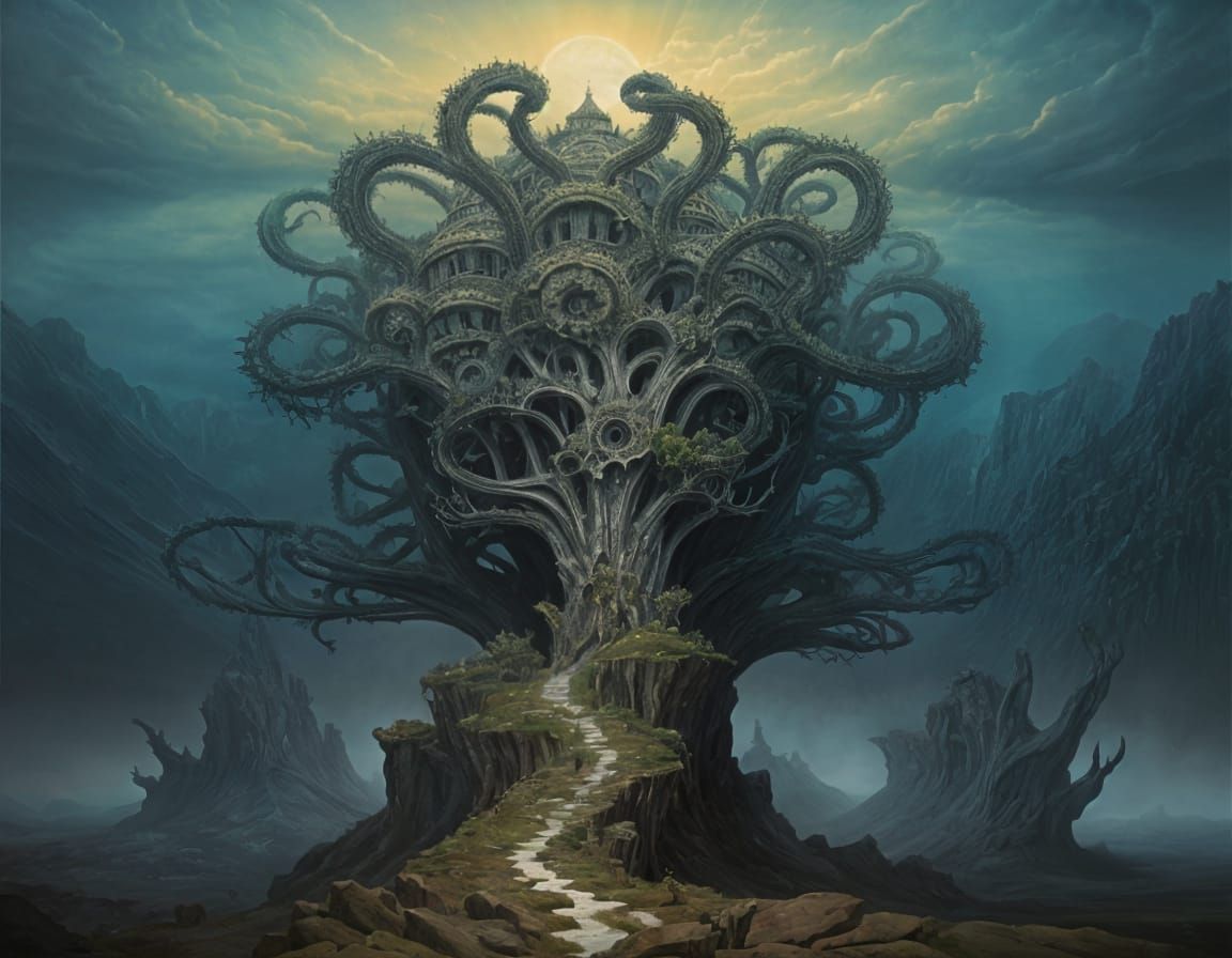 Surreal Landscape Inspired by Beksinski and Escher