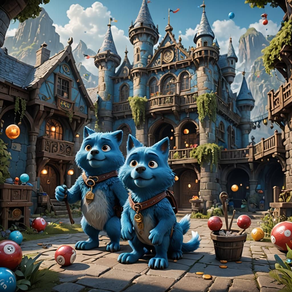 Bluey and Bingo: Detailed Matte Painting