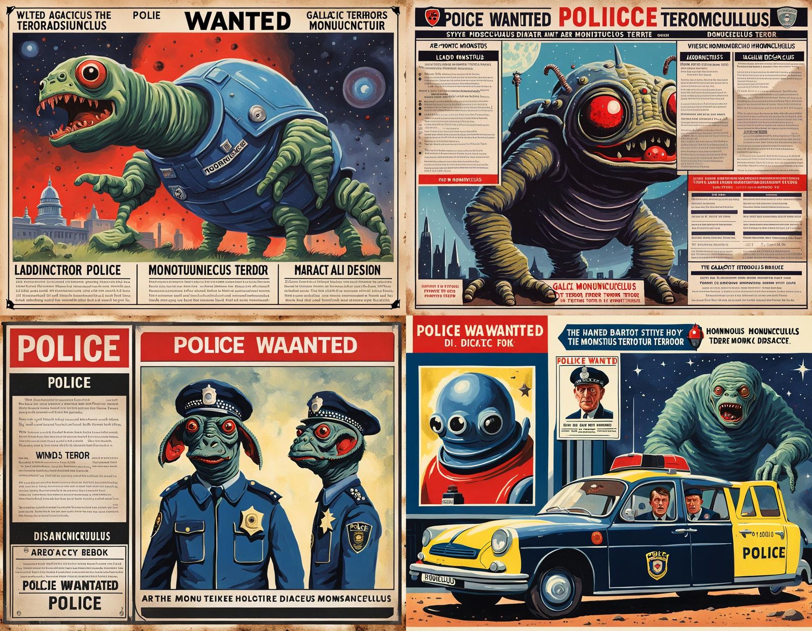 Wanted Poster: Galactic Homunculus in Ladybird Style