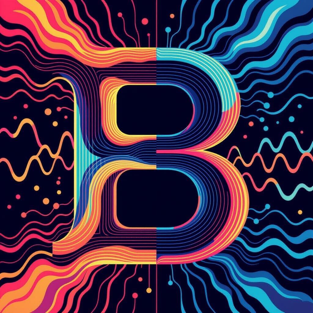 Sound Wave B Logo in a Modern Style