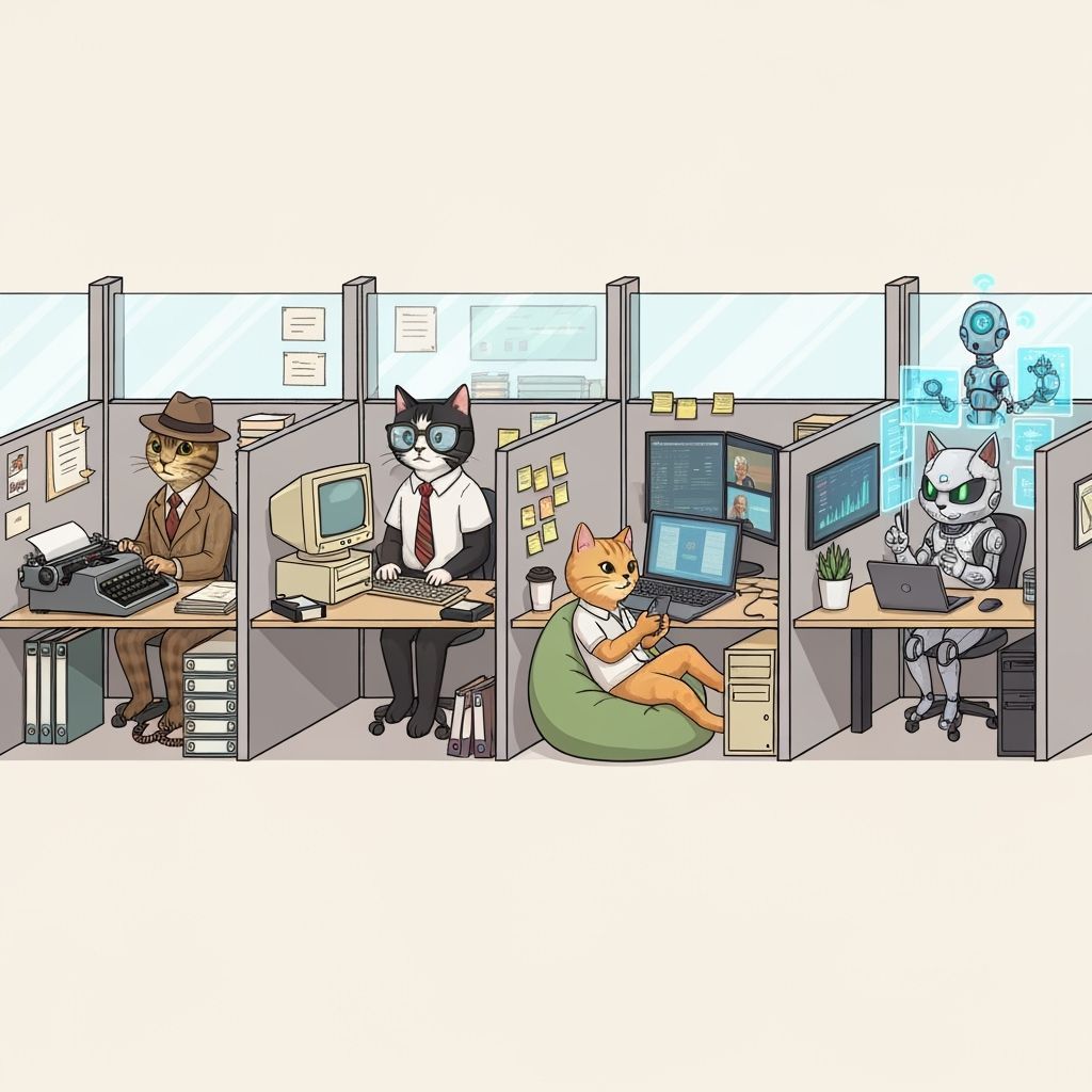 Cats in the Workplace: A Whimsical Tech Evolution
