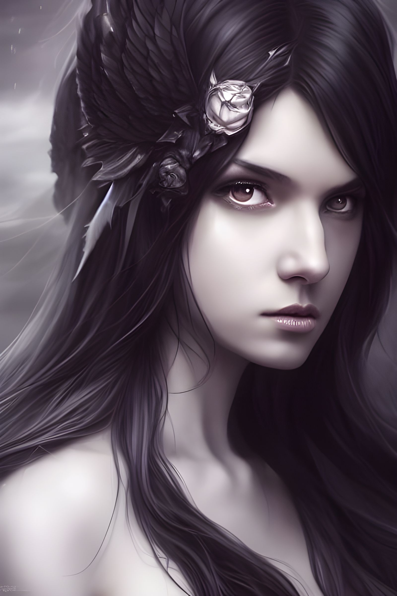 Beautiful Sinister Goddess in Hyper-Detailed Digital Art